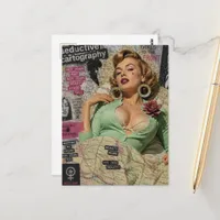 Sexy Lady Mixed Media Collage Postcard