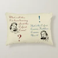 Oxford Comma Not Coma with Retro Ladies Accent Pillow