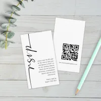 Mini Modern Calligraphy QR Code Wedding RSVP Enclosure Card