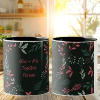 Colorful Happy Valentine's Day Flower Pattern Mug