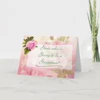 Grandma Vintage Rose Baby Announcement Card