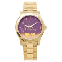 Grandmother  purple gold bow watch