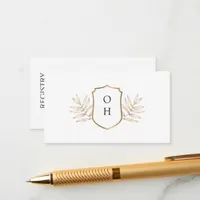 Tropical Wedding Gift Registry | Gold Monogram Enclosure Card