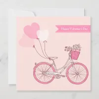 Cute Vintage Bicycle Happy Valentine's Day Holiday Card