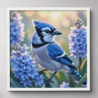 Pretty Blue Jay and Lilacs  Peel And Stick Photo Tile