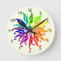 Clock - Color Wheel Leaves