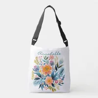 Floral Art Tote Bag, Watercolor Flower,