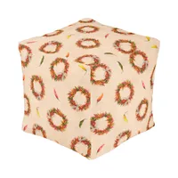 Southwest Chile Ristra Wreaths All Over Pattern Pouf