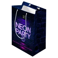 Glow in the Dark Neon Corporate party invitation Medium Gift Bag