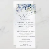 Elegant Modern Botanical Dusty Blue Floral Wedding Program