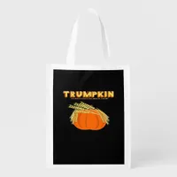 Halloween Trumpkin Donald Funny Pumpkin Make Hallo Grocery Bag