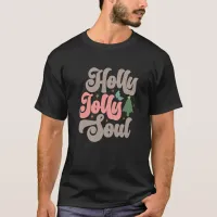 Holly Jolly Soul Retro Groovy Christmas Holidays Tri-Blend Shirt