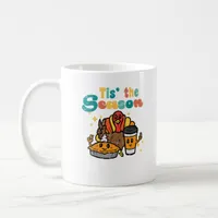 Tis The Season Turkey Coffee Retro Thanksgiving Fa Coffee Mug
