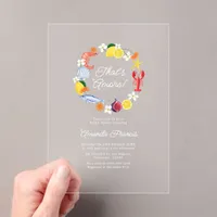That’s Amore Italian Coastal Seafood Bridal Shower Acrylic Invitations