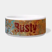 Rusty, Verdigris, Grunge Steampunk Personalized Bowl