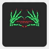 Skeleton Hands - Funny Halloween Square Sticker