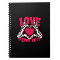 Funny Valentines Day Skeleton Heart Hands Notebook