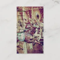 Grunge Merry-Go-Round Goat Business Card