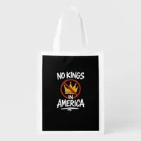 No Kings In America No Crown Minimal Clean Grocery Bag