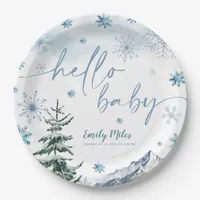 Winter Wonderland Hello Baby Paper Plates