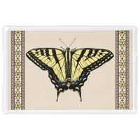 Southwest Yellow Swallowtail Butterfly Rectangle Acrylic Tray