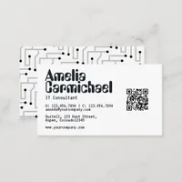 IT Information Technology Consultant QR Code Business Card