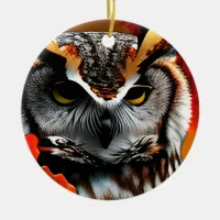 Funny Owl Christmas Pun  Ceramic Ornament