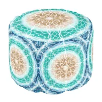 Pretty Mystical Teal and Blue Mandala Pouf