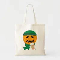 Funny Hipster Jack-o-lantern Halloween Art Tote Bag