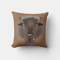 Rustic Western Plains Bison Throw Pillow