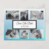 Gradient Blue  Photo Save the Date Postcard