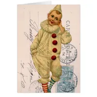 Vintage Clown Postcard Digital Art