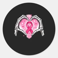 Skeleton Heart Ribbon Awareness Inspirational Desi Classic Round Sticker