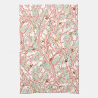 Ocean Beach Coral and Seashells Design Kitchen Towel