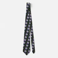 Columbine Purple and White Flower Tie