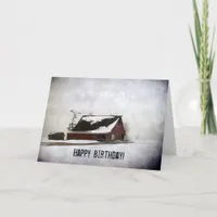 Winter Barn, Happy Birthday! Card