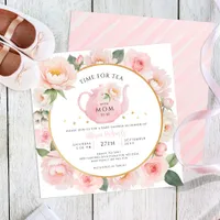Watercolor Floral Tea Party Baby Shower Invite
