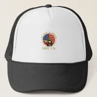 No Kings In America Since 1776 US Flag Patriotic  Trucker Hat