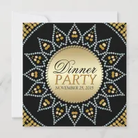 Exotic Sparkle Sunflower  Dinner Party Invitations