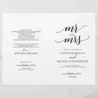 Elegant Typography Wedding Programs in Black 2