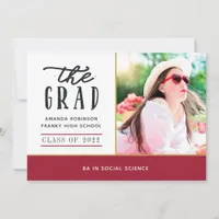 Red and Gold Graduation Photo Announcement