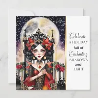 Enchanting Goth Fairy Christmas  Holiday Card