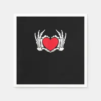 Skeleton Hand Heart Valentines Day Funny Meme Napkins