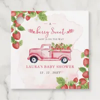 Strawberry Pink Red Berry Sweet Baby Shower Favor Tags