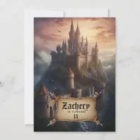 *~* Large Castle Medieval Fantasy AP88 Birthday Invitation