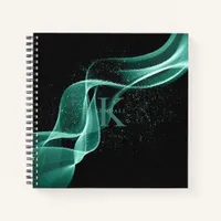 Light Wave and Stardust Monogram Teal ID781 Notebook