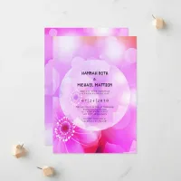 Purple Floral Elegant Romantic Glow Wedding Announcement