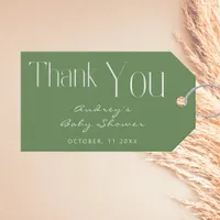  Minimalist Sage Green Baby Shower Thank You  Gift Tags