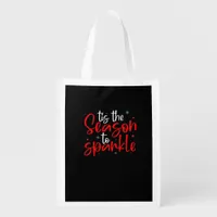 Tis Season To Sparkle Novelty Funny Christmas Grocery Bag