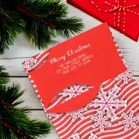 Merry Christmas Winter Red and White Snowflakes Envelope